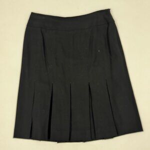 Akris Black Pleated Wool Skirt | Structured A-Line | Fully Lined
